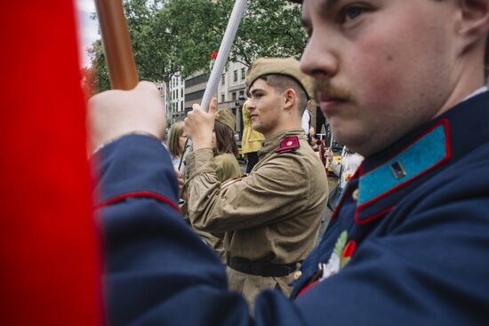 Акция "Бессмертный полк" в Барселоне