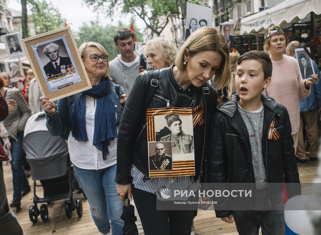 Акция "Бессмертный полк" в Барселоне