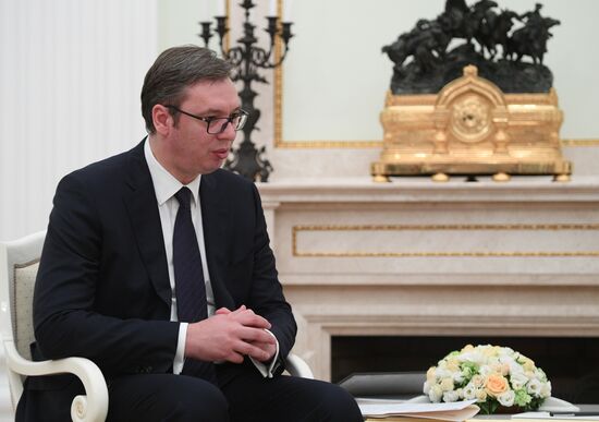 Президент РФ В. Путин встретился с президентом Сербии А. Вучичем