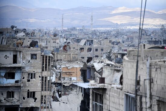 Ситуация в районе лагеря беженцев Ярмук в южном пригороде Дамаска