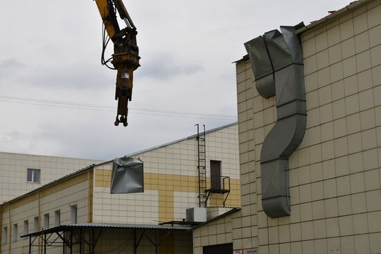 Снос здания ТЦ "Зимняя вишня" в Кемерово