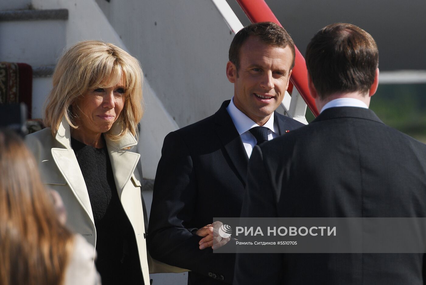 Прилет президента Франции Э. Макрона в Санкт-Петербург