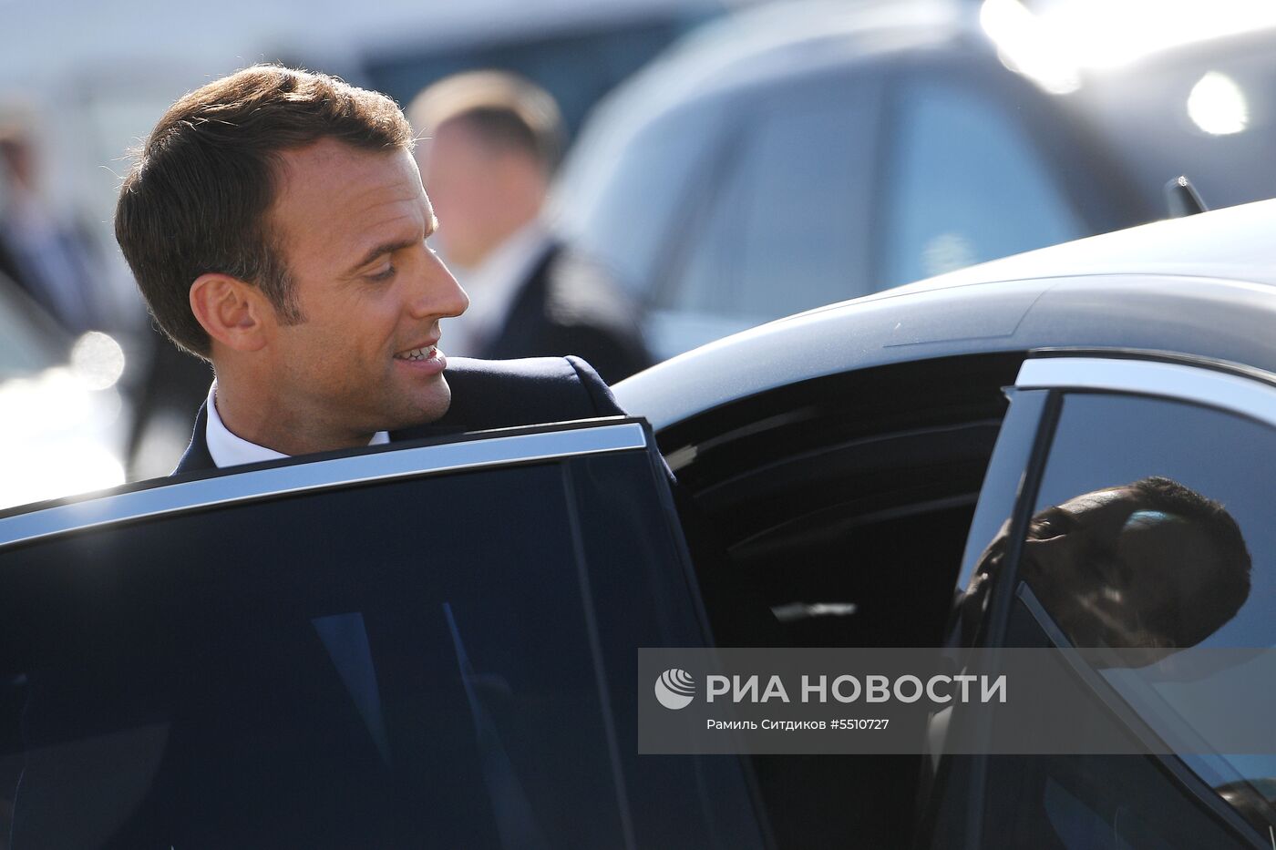 Прилет президента Франции Э. Макрона в Санкт-Петербург