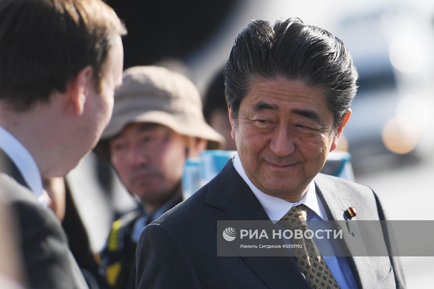 Прилет премьер-министра Японии Синдзо Абэ в Санкт-Петербург