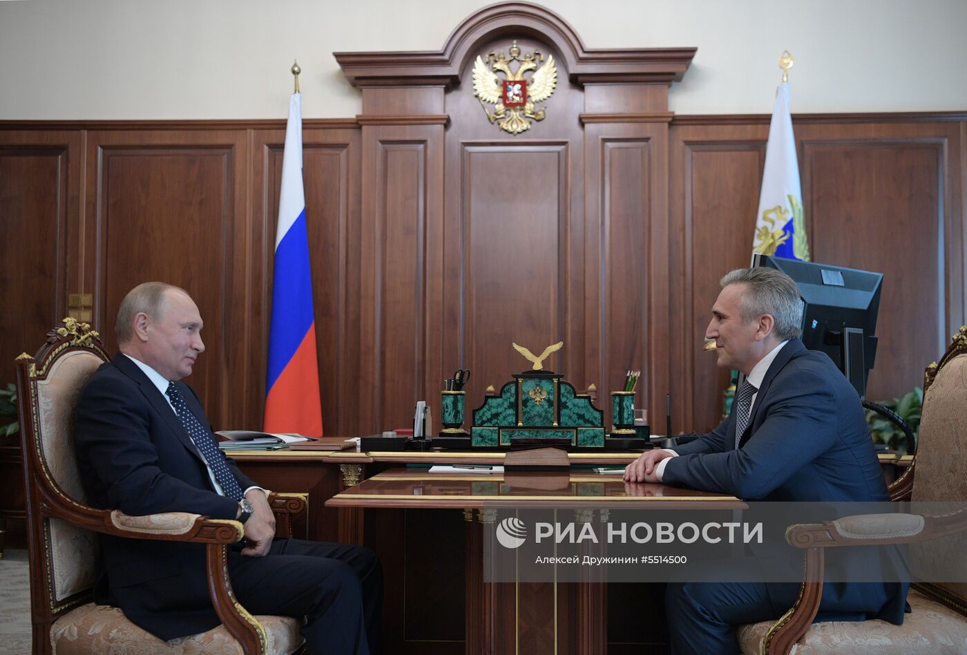 Рабочая встреча президента РФ В. Путина с бывшим мэром Тюмени А. Моором