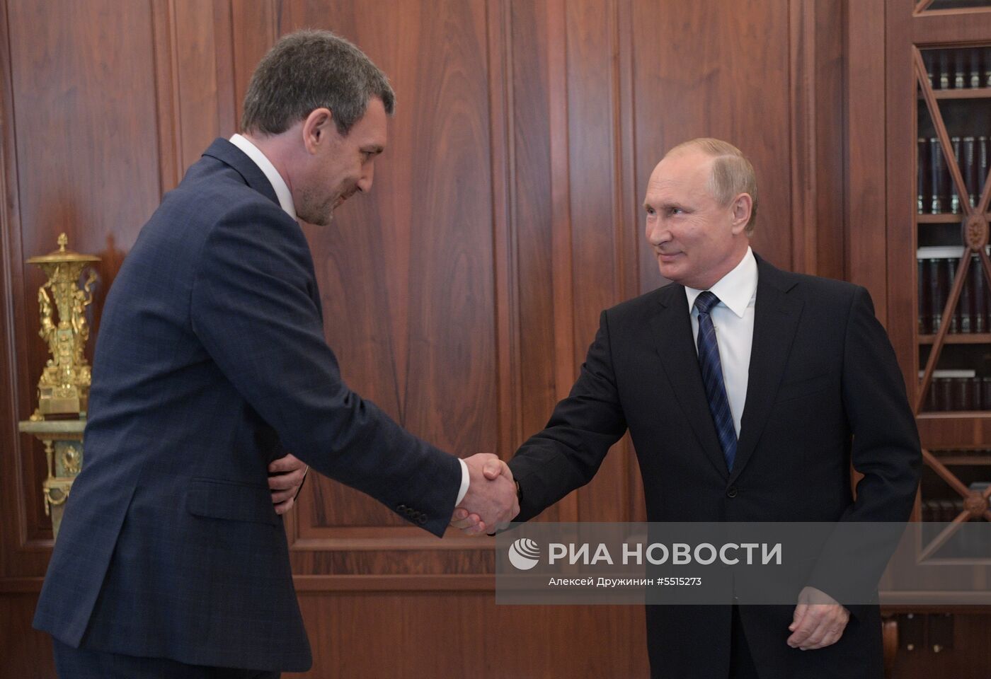 Президент РФ В. Путин встретился с ВРИО губернатора Амурской области В. Орловым