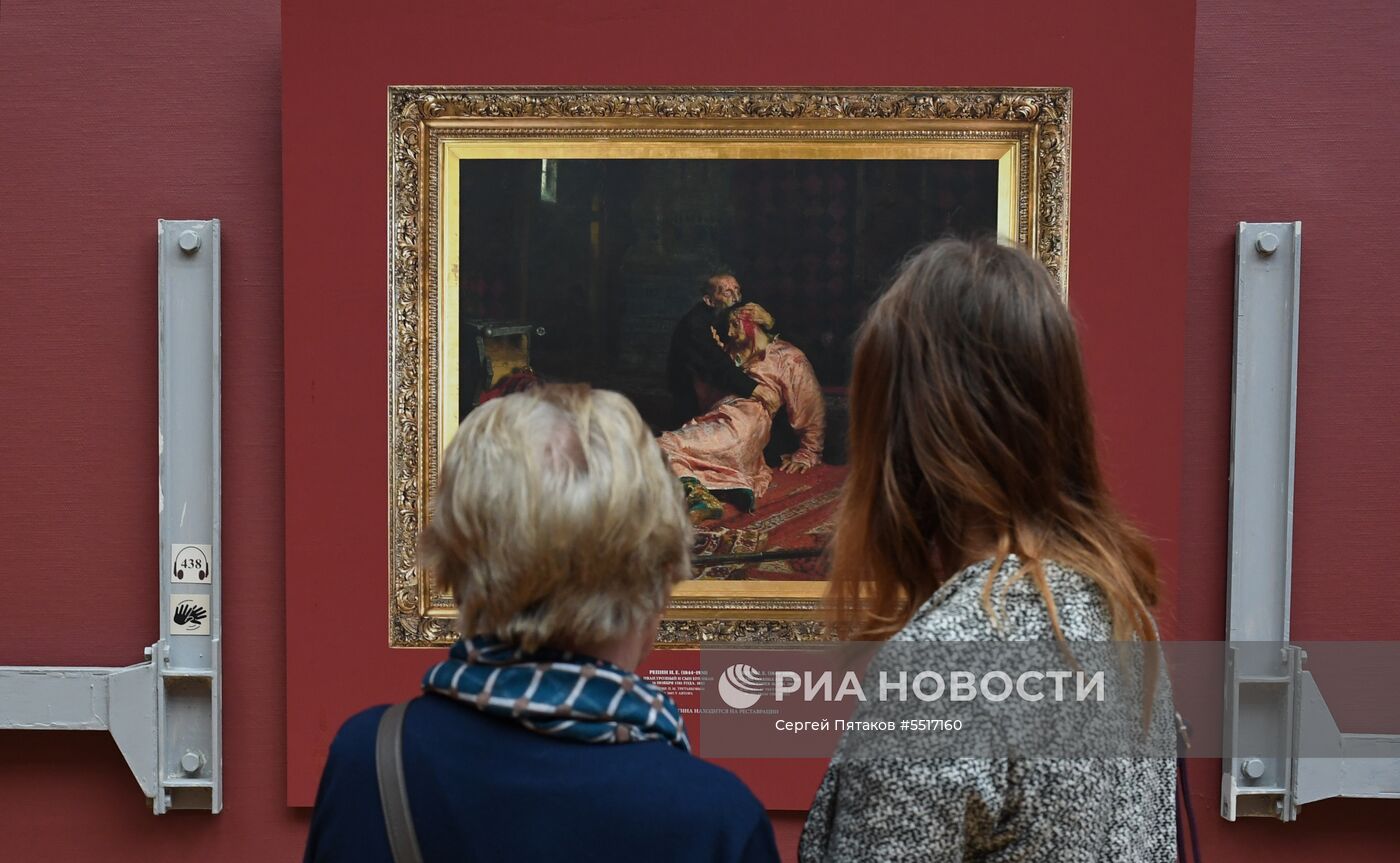 Репродукцию картины «Иван Грозный и сын его Иван 16 ноября 1581 года» повесили в Третьяковской галерее
