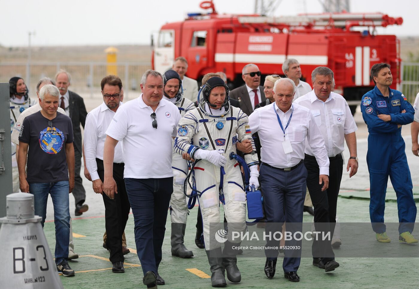 Запуск ТПК  "Союз МС-09» с участниками длительной экспедиции МКС-56/57