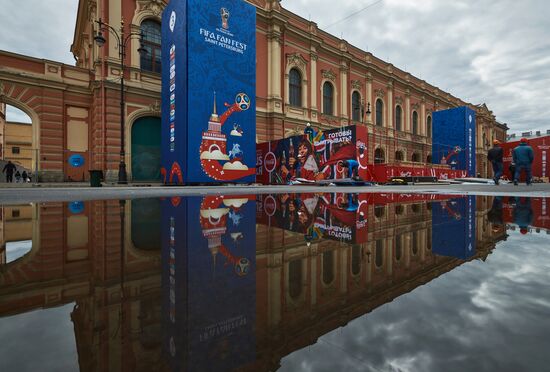 Строительство фан-зоны к ЧМ-2018 по футболу в Санкт-Петербурге