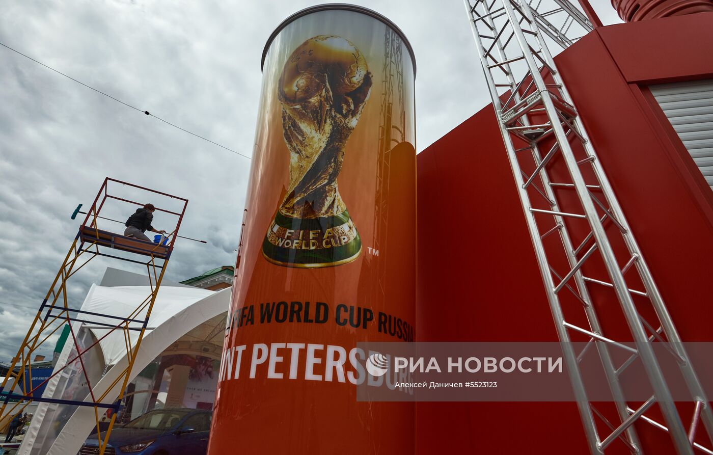 Строительство фан-зоны к ЧМ-2018 по футболу в Санкт-Петербурге