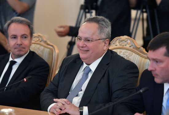 Встреча глав МИД РФ и Греции С. Лаврова и Н. Кодзиаса