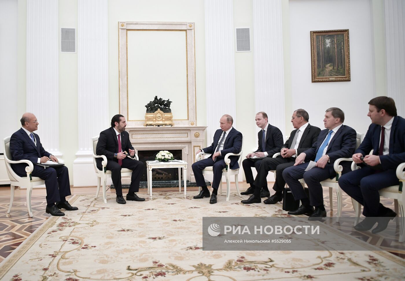 Президент РФ В. Путин встретился с премьер-министром Ливана С. Харири