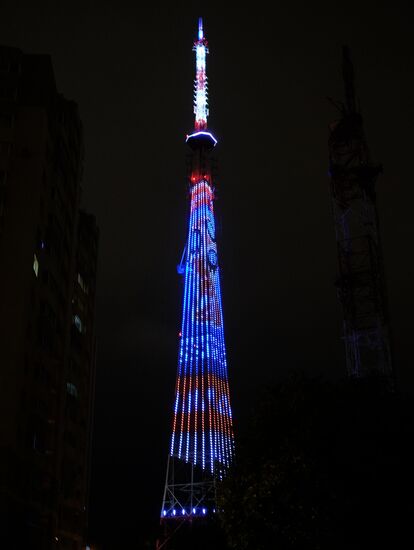 На телебашнях в городах проведения ЧМ-2018 по футболу включили подсветку к чемпионату