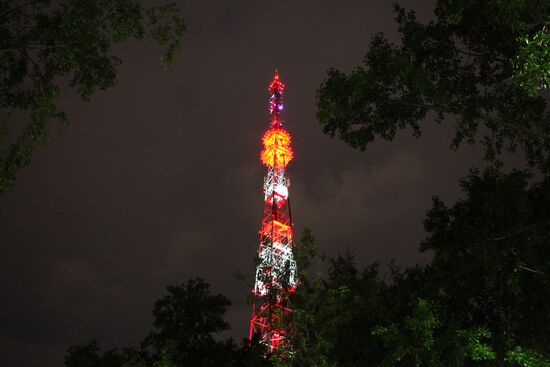 На телебашнях в городах проведения ЧМ-2018 по футболу включили подсветку к чемпионату