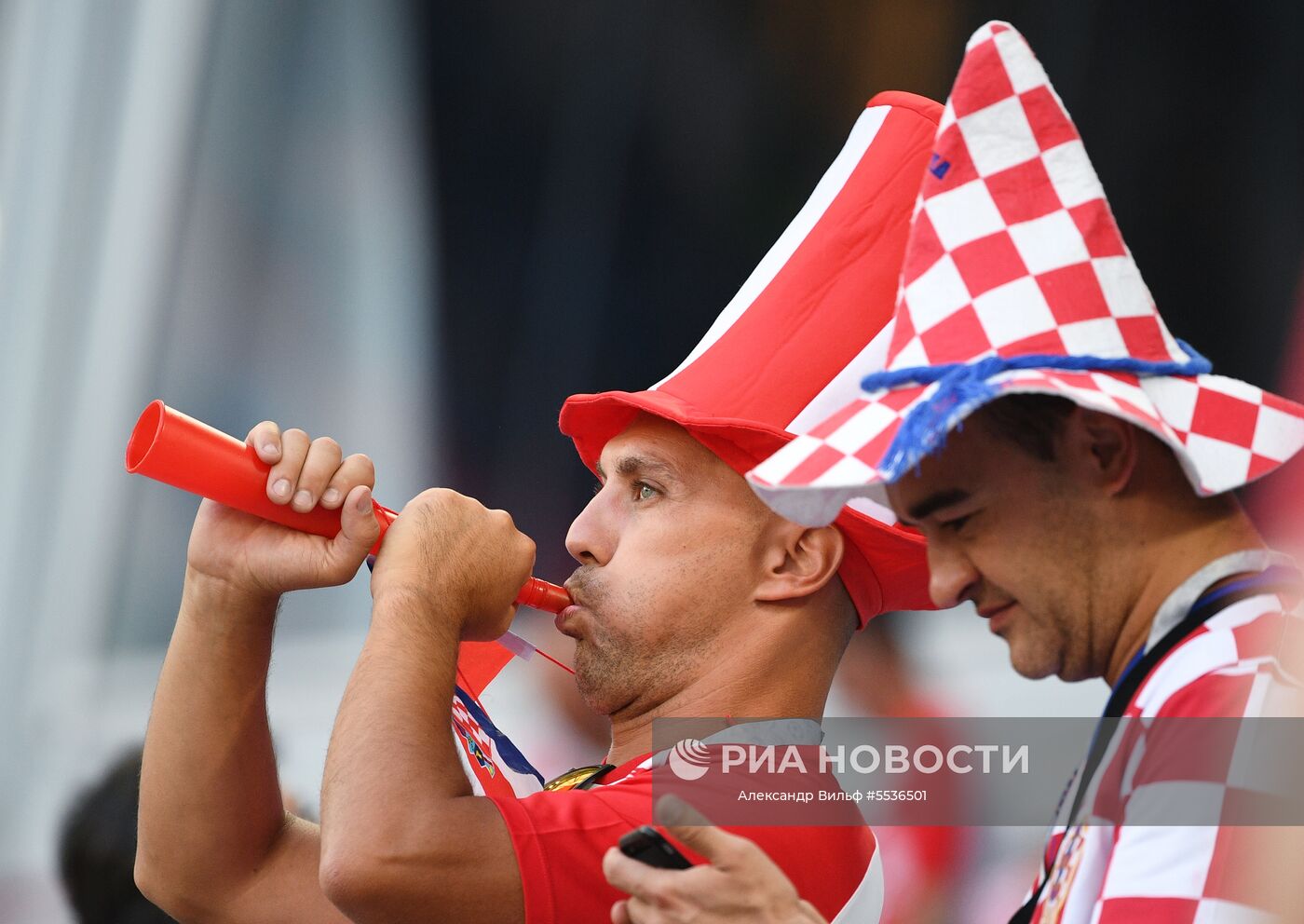 Болельщики сборной Хорватии перед матчем группового этапа чемпионата мира по футболу между сборными Хорватии и Нигерии. Место: Россия, Калининград. Автор: Александр Вильф/РИА Новости. Футбол. ЧМ-2018. Матч Хорватия - Нигерия