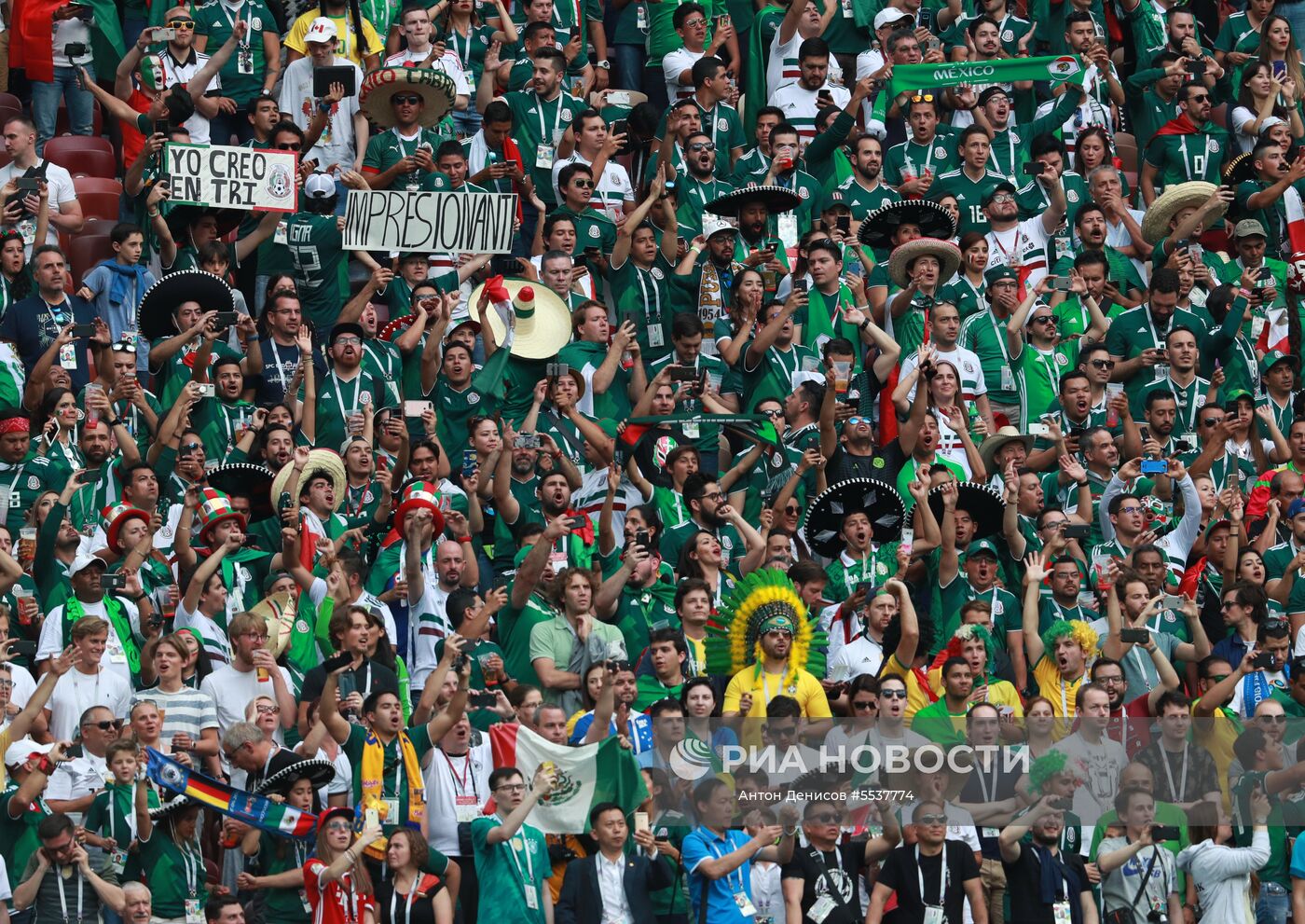 Болельщики перед матчем ЧМ-2018 по футболу между сборными Германии и Мексики