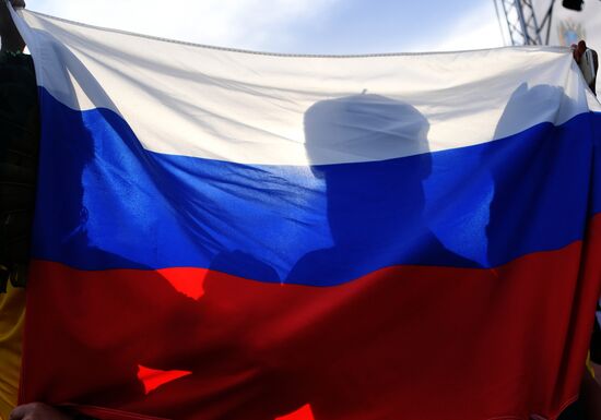 Болельщики перед матчем ЧМ-2018 по футболу между сборными Бразилии и Швейцарии