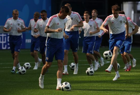 Футбол. ЧМ-2018. Тренировка сборной России