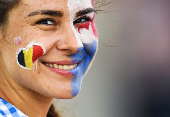 Болельщики перед матчем ЧМ-2018 по футболу между сборными Бельгии и Панамы