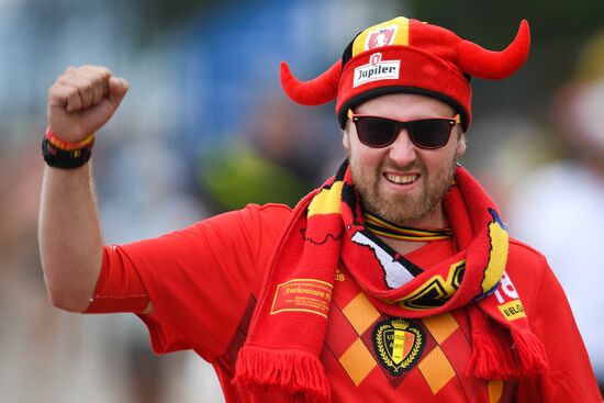 Болельщики перед матчем ЧМ-2018 по футболу между сборными Бельгии и Панамы