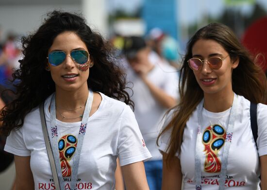 Болельщики перед матчем ЧМ-2018 по футболу между сборными Бельгии и Панамы