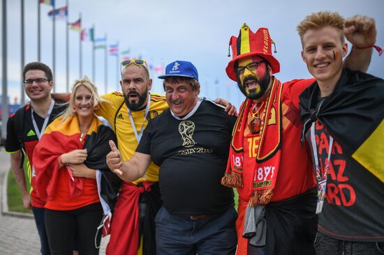 Болельщики перед матчем ЧМ-2018 по футболу между сборными Бельгии и Панамы