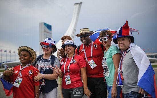 Болельщики перед матчем ЧМ-2018 по футболу между сборными Бельгии и Панамы