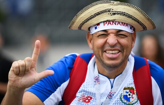 Болельщики перед матчем ЧМ-2018 по футболу между сборными Бельгии и Панамы