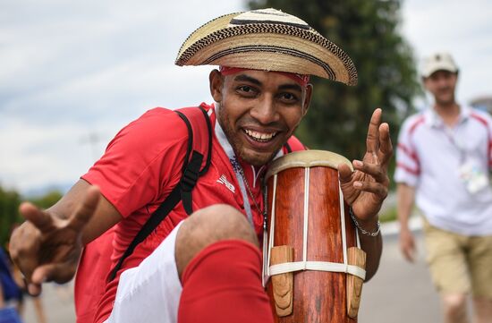Болельщики перед матчем ЧМ-2018 по футболу между сборными Бельгии и Панамы