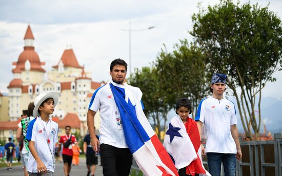 Болельщики перед матчем ЧМ-2018 по футболу между сборными Бельгии и Панамы