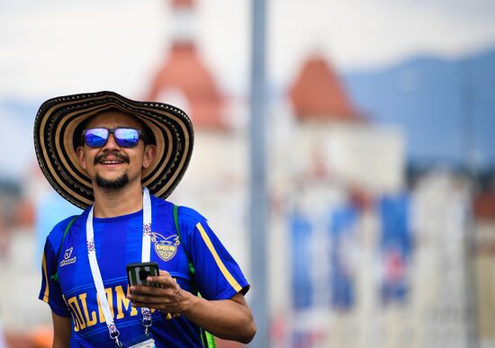 Болельщики перед матчем ЧМ-2018 по футболу между сборными Бельгии и Панамы