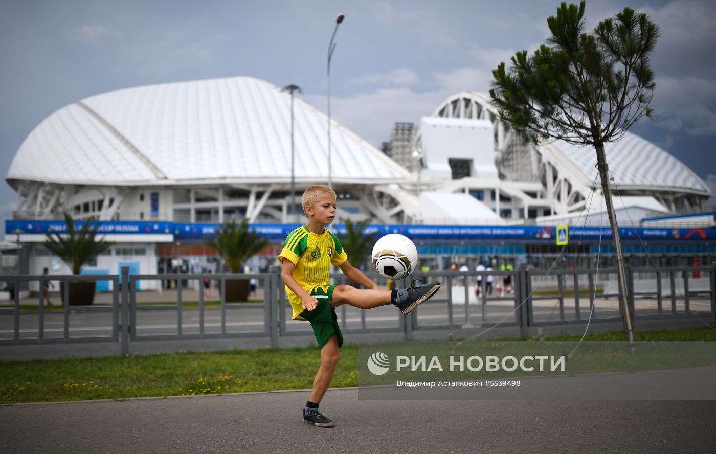 Болельщики перед матчем ЧМ-2018 по футболу между сборными Бельгии и Панамы
