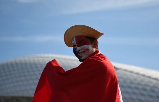 Болельщики перед матчем ЧМ-2018 по футболу между сборными Бельгии и Панамы