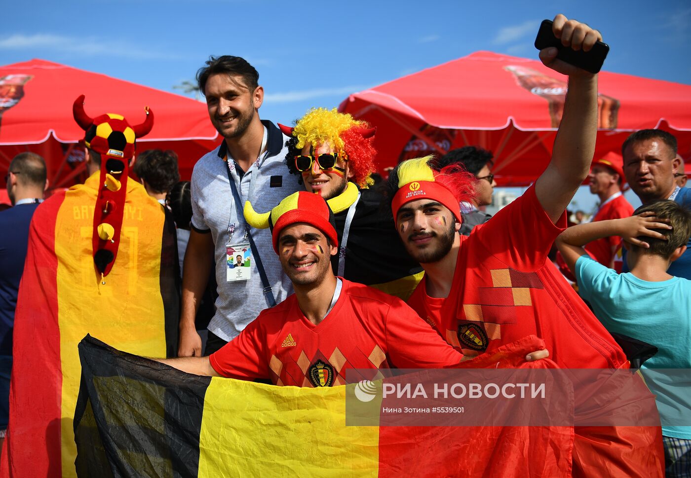 Болельщики перед матчем ЧМ-2018 по футболу между сборными Бельгии и Панамы