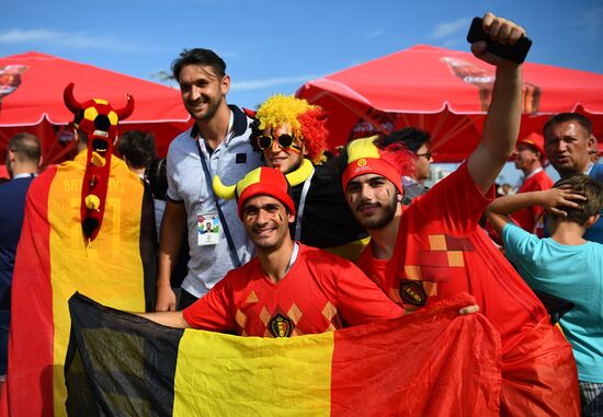 Болельщики перед матчем ЧМ-2018 по футболу между сборными Бельгии и Панамы