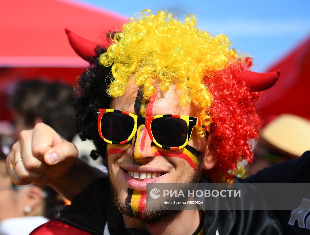 Болельщики перед матчем ЧМ-2018 по футболу между сборными Бельгии и Панамы