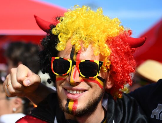 Болельщики перед матчем ЧМ-2018 по футболу между сборными Бельгии и Панамы