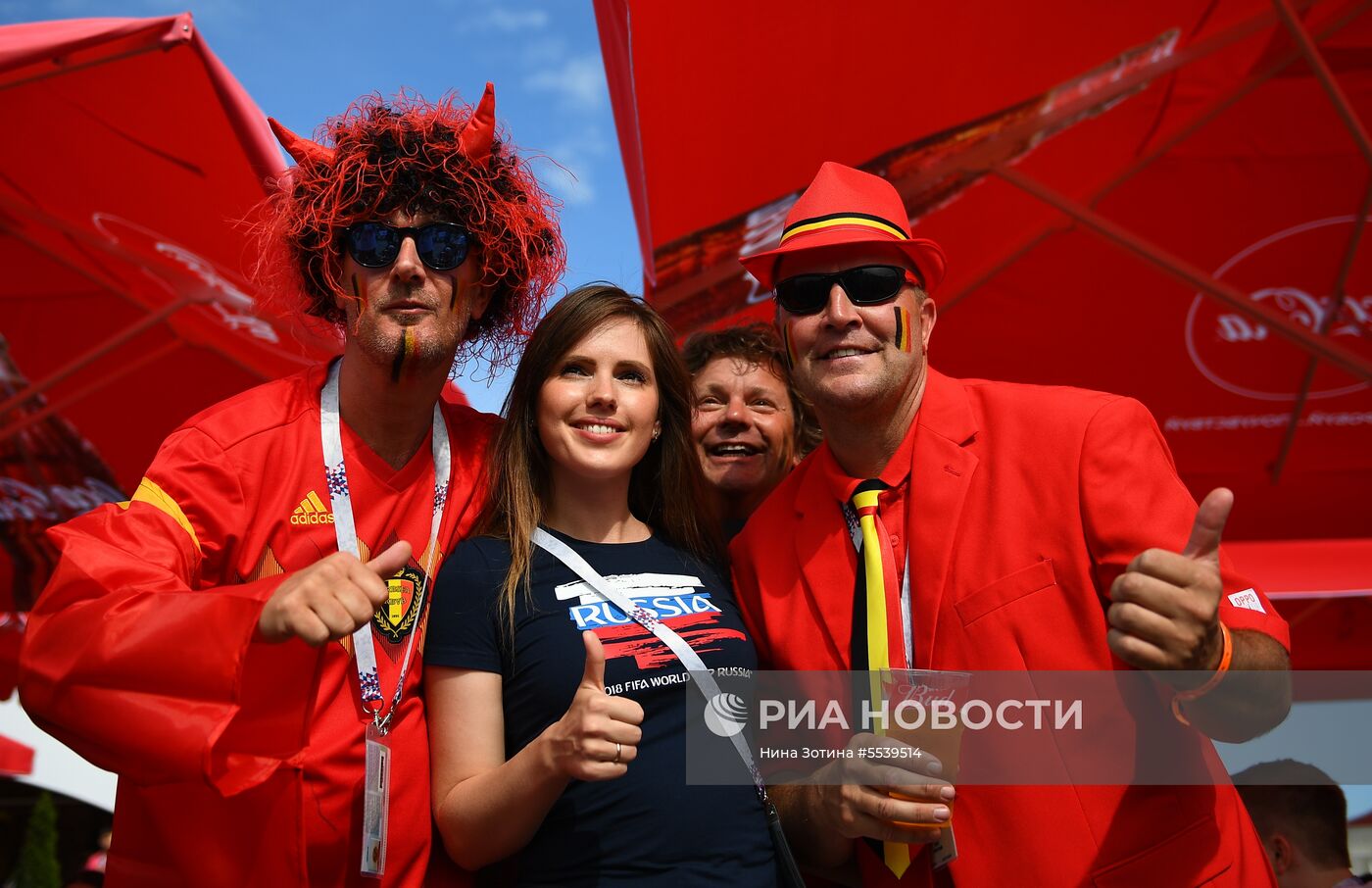 Болельщики перед матчем ЧМ-2018 по футболу между сборными Бельгии и Панамы