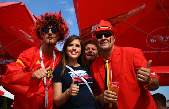 Болельщики перед матчем ЧМ-2018 по футболу между сборными Бельгии и Панамы