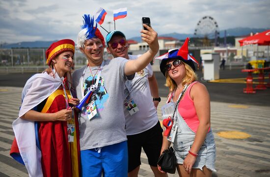 Болельщики перед матчем ЧМ-2018 по футболу между сборными Бельгии и Панамы