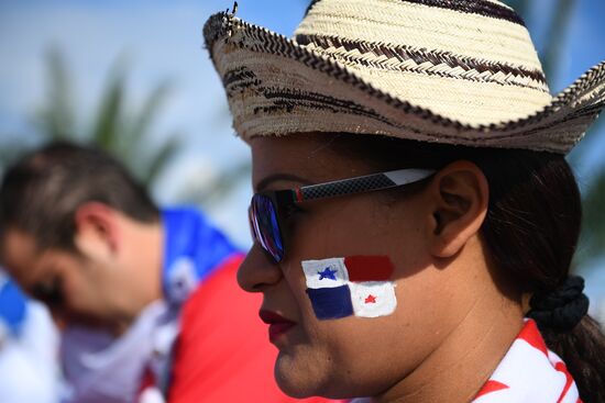 Болельщики перед матчем ЧМ-2018 по футболу между сборными Бельгии и Панамы