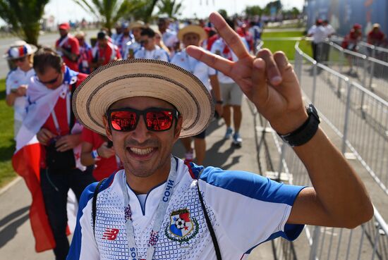 Болельщики перед матчем ЧМ-2018 по футболу между сборными Бельгии и Панамы