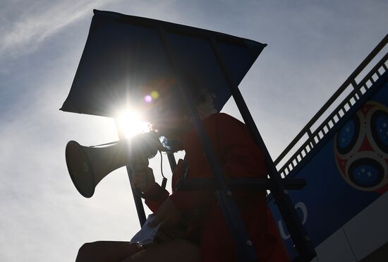 Болельщики перед матчем ЧМ-2018 по футболу между сборными Бельгии и Панамы