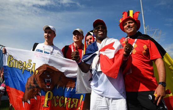 Болельщики перед матчем ЧМ-2018 по футболу между сборными Бельгии и Панамы