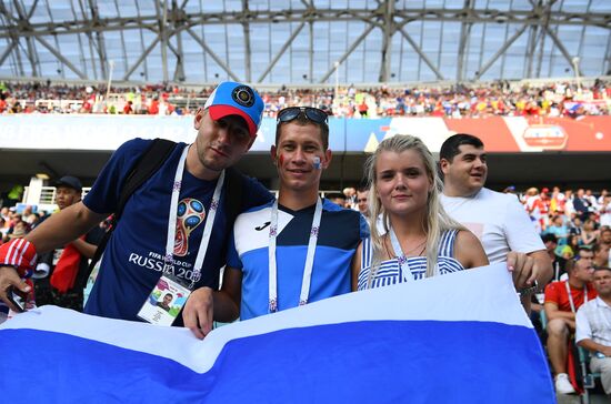 Болельщики перед матчем ЧМ-2018 по футболу между сборными Бельгии и Панамы