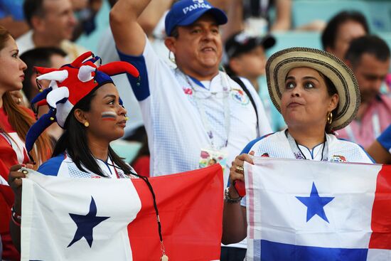 Болельщики перед матчем ЧМ-2018 по футболу между сборными Бельгии и Панамы