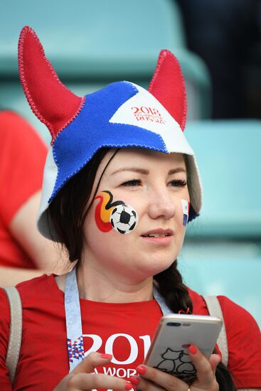 Болельщики перед матчем ЧМ-2018 по футболу между сборными Бельгии и Панамы