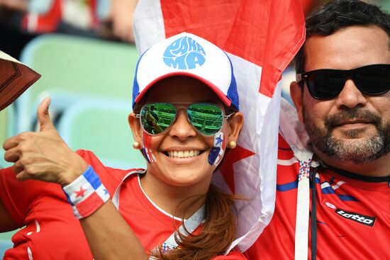 Болельщики перед матчем ЧМ-2018 по футболу между сборными Бельгии и Панамы