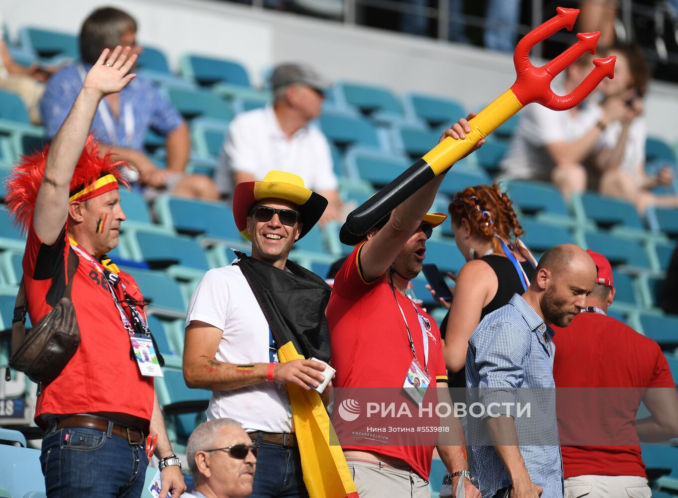 Болельщики перед матчем ЧМ-2018 по футболу между сборными Бельгии и Панамы