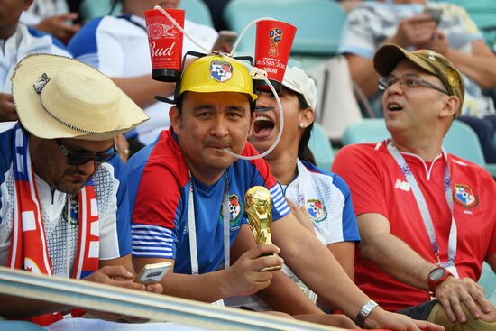 Болельщики перед матчем ЧМ-2018 по футболу между сборными Бельгии и Панамы